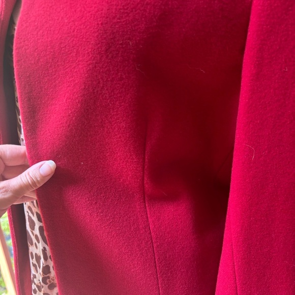 Vintage Harve Benard Red Wool Cashmere Blend Blazer, 80s Single Breasted Jacket - Picture 11 of 11